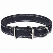 Flat Leather Black - Hundhalsband - 2XL