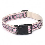 Natural Cotton Pink Flower - Hundhalsband - XL