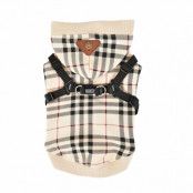 DEAN Hundtröja Med Luva & Integrerad Sele - Beige