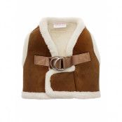 Luxury Brown & Cream Faux Shearling Hundsele