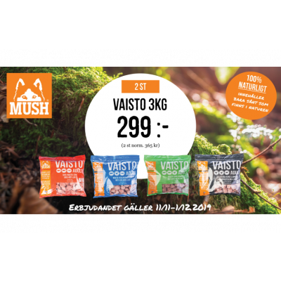 Mush Vaisto 3 kg - KAMPANJ 2 för 299 kr