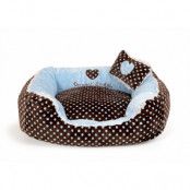 Soft Velour Polka Dimple Bed - Blue