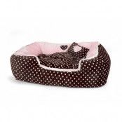 Soft Velour Polka Dimple Bed - Pink - Large